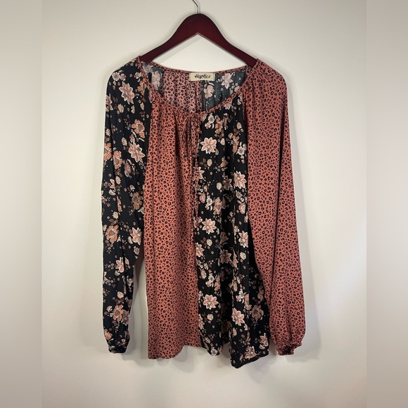 Haplics Elegant Floral and Leopard Print Blouse‎ - Picture 3 of 9